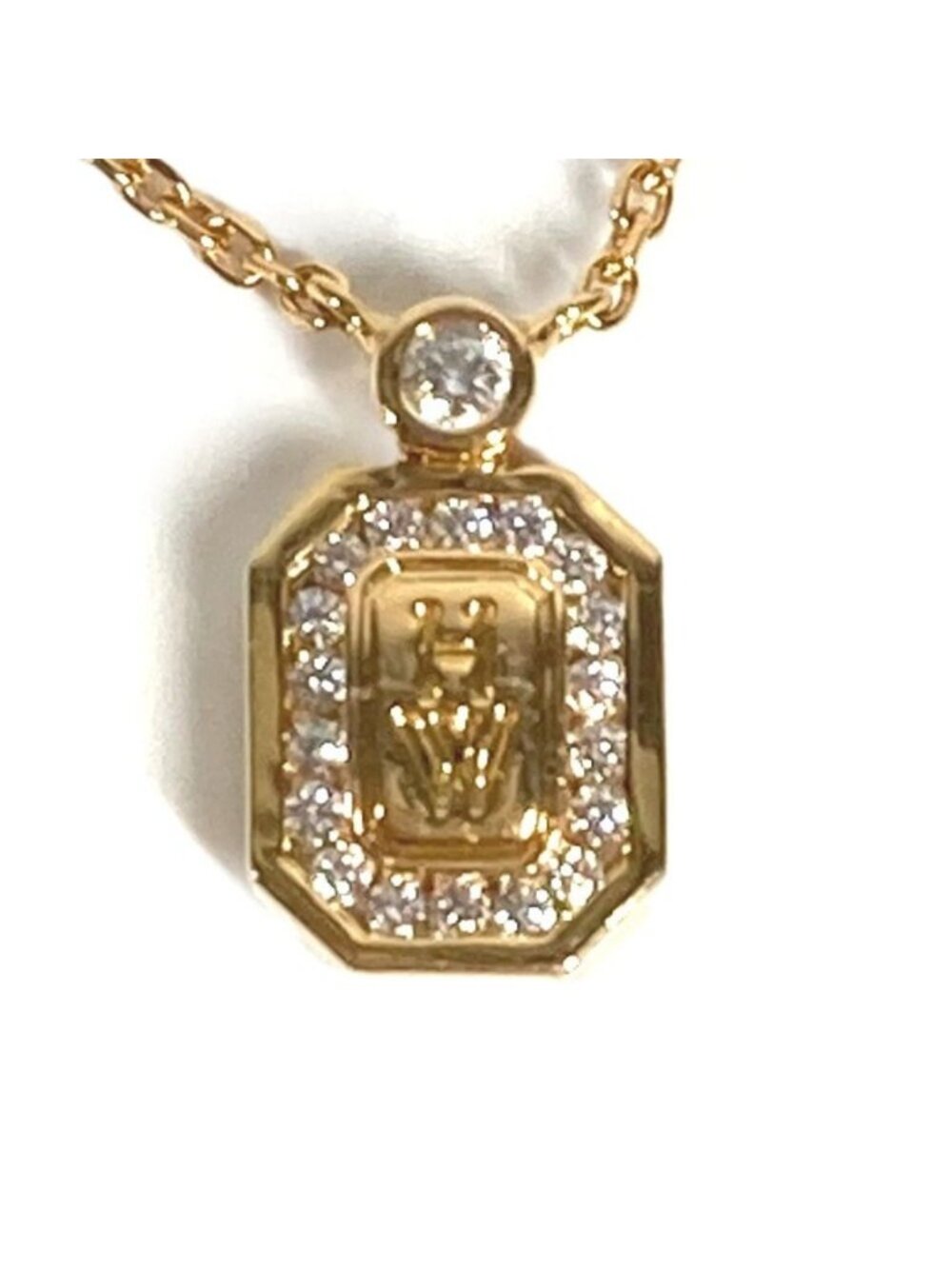Harry Winston Necklace HW Logo Diamond 18k Gold